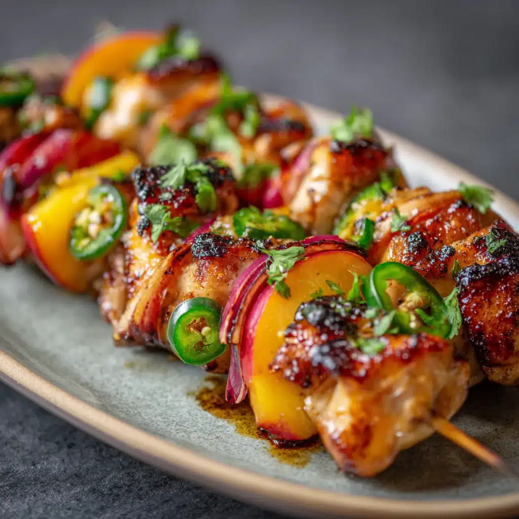 Jalapeño Peach Chicken Skewers